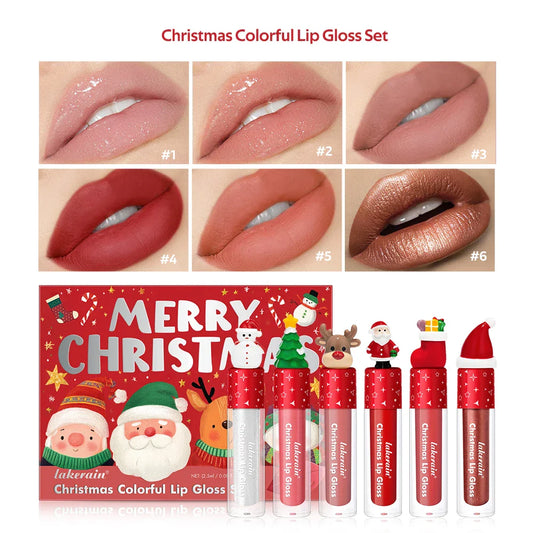 Velvet Matte Lip Gloss Set 6-Pack – Waterproof Lip Tint Gift Lip Gloss Gift Set Oasis Select 1set