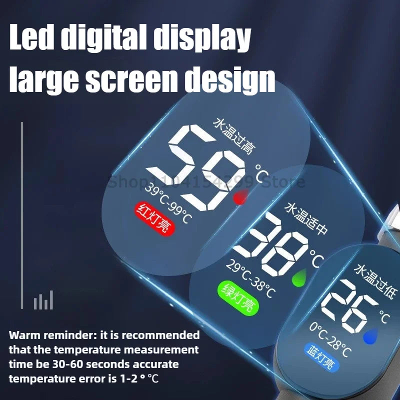 Digital LED Shower Thermometer | Tri-Color Water Temp Display