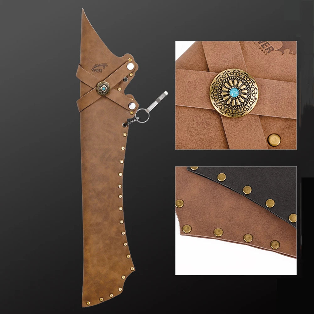 PU Leather Arrow Quiver Archery Bag Brown Black Retro Hunting