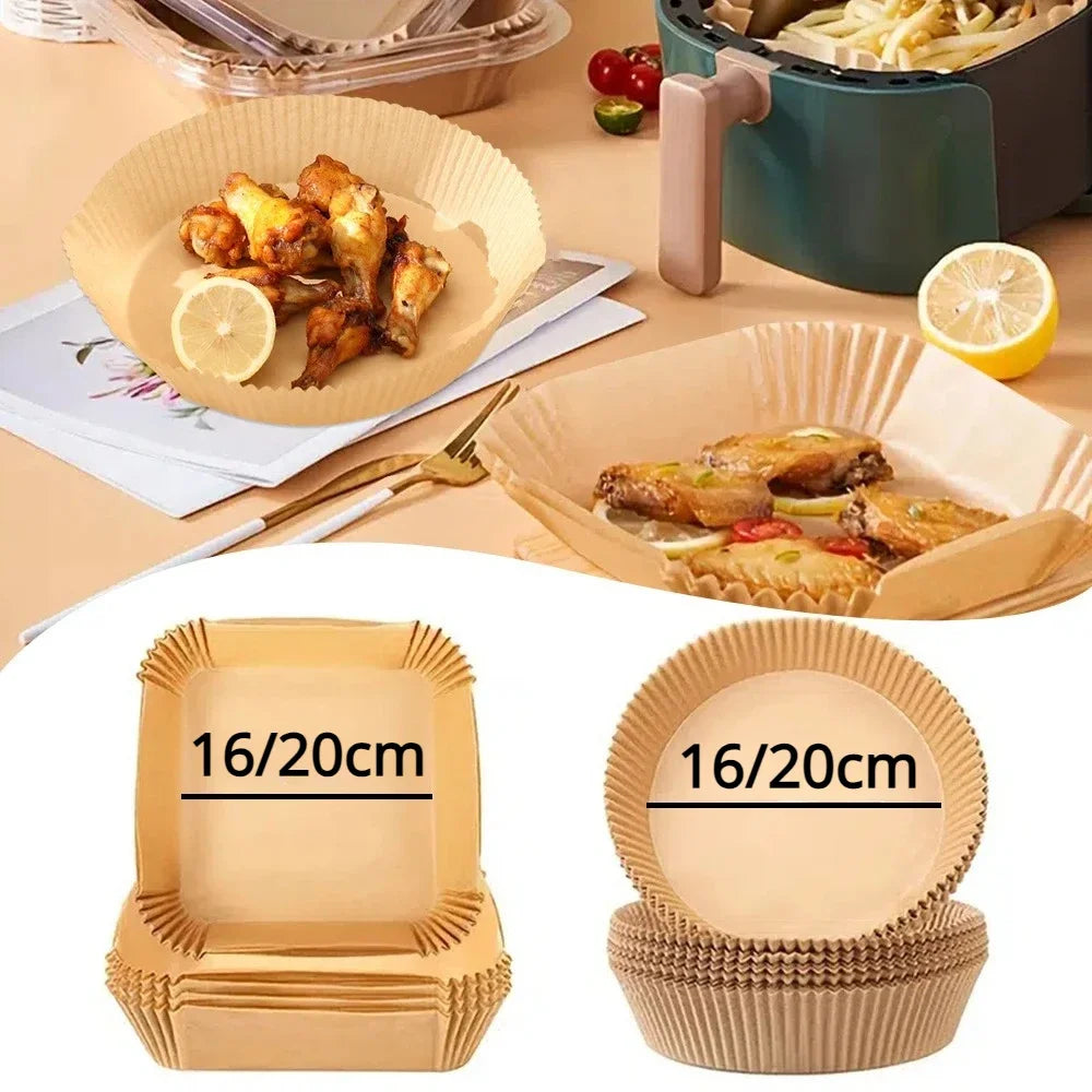 Air Fryer Parchment Paper Liners 30/50 Pcs – Square & Round