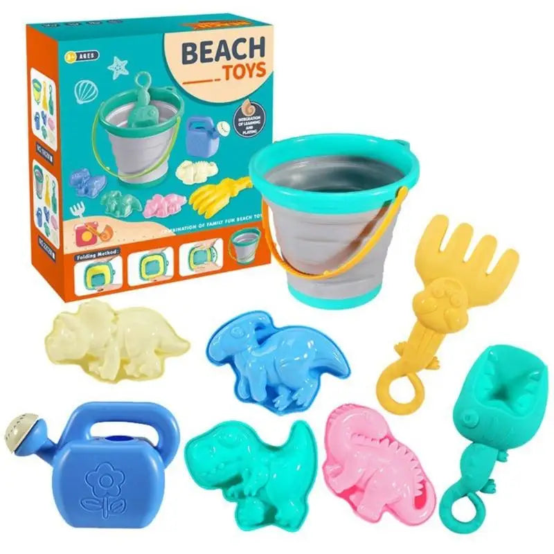 Kids Collapsible Sand Bucket Set with Shovel & Moulds