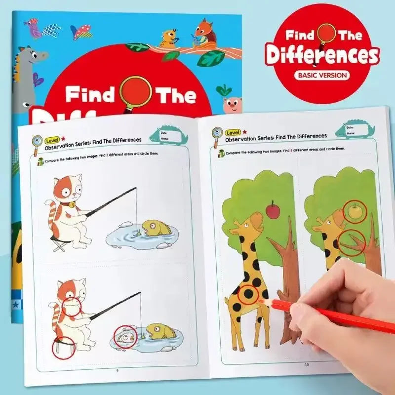 32-Page Interactive Spot-the-difference Game Colorful Educational