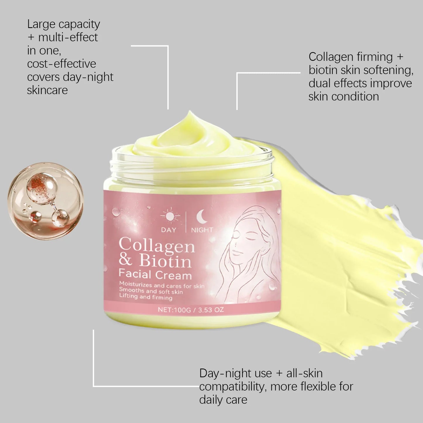Hydrating Day & Night Face Cream – Firming & Brightening 100g