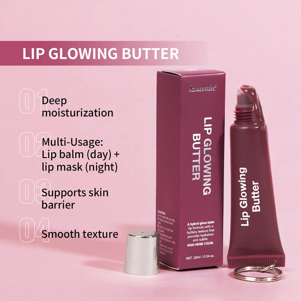 2-in-1 Lip Gloss Keychain | Glossy Butter Lip Care 5 Shades