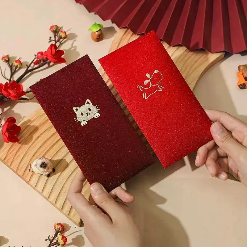 6-Pack Hot Stamping Lucky Money Red Envelopes – Birthday & Wedding