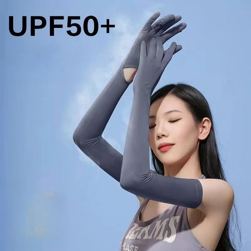Ice Silk UPF 50+ UV Sun Arm Sleeves | Women's Driving Gloves