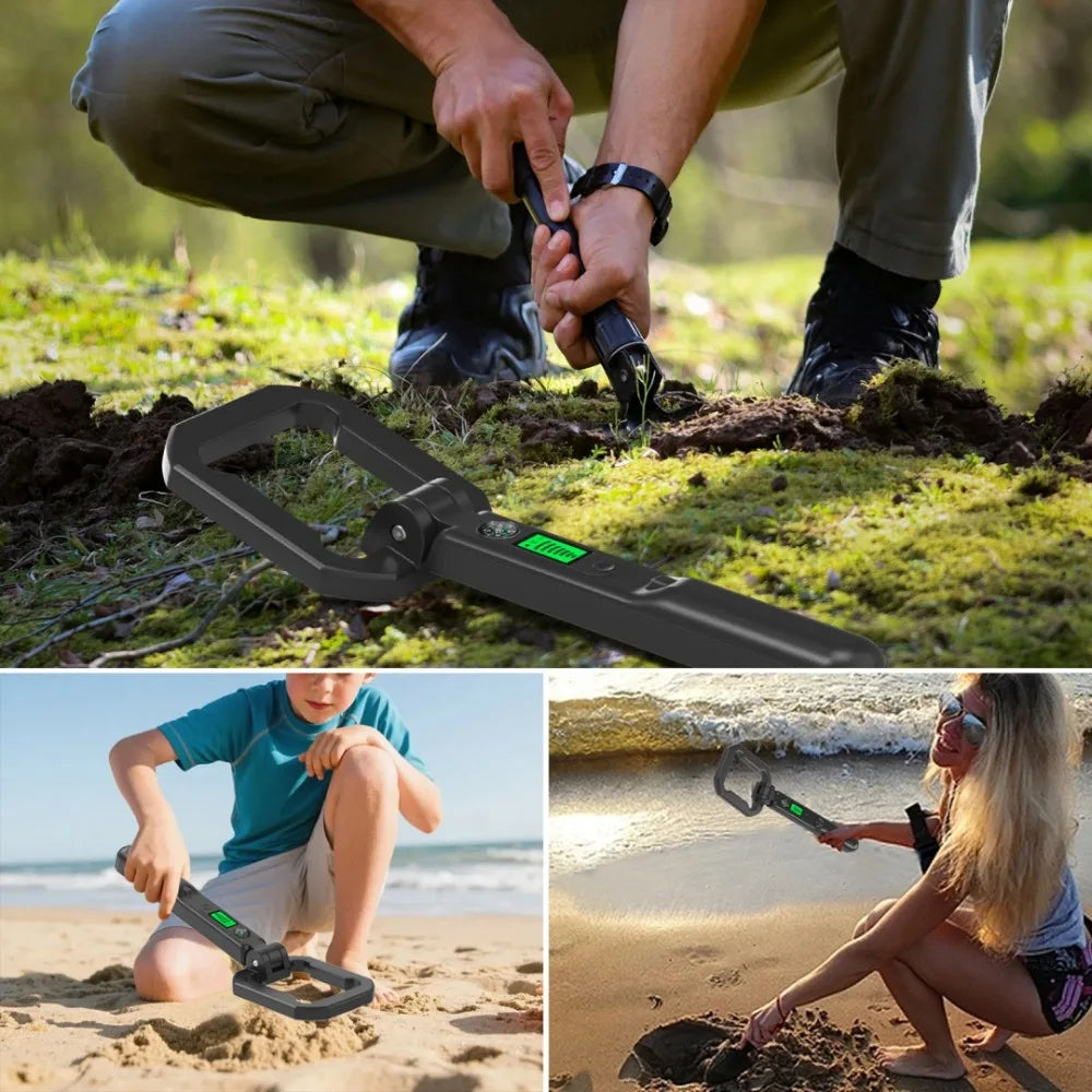 Foldable Metal Detector with LCD Display Vibration Alert High Sensitivity for Treasure Hunting Gold Finding Metal Detect Tools Peaceful Pleasures Health and Wellness