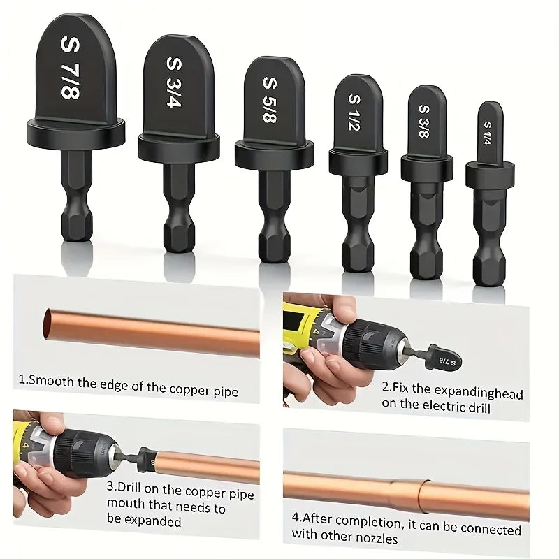 1 6 Electric Copper Tube Expander Reamer Head Pipe Installation Tool