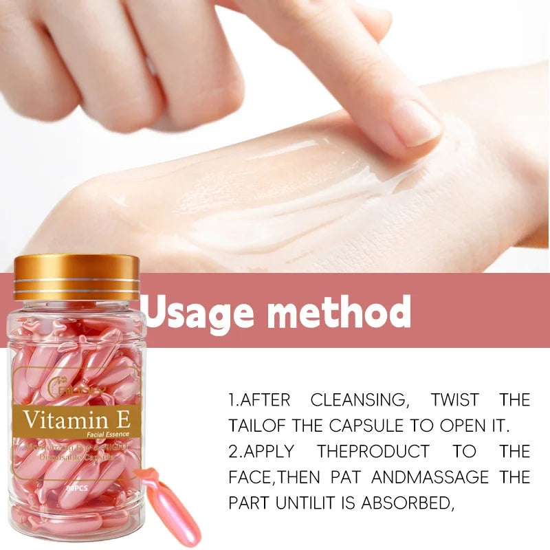 Vitamin E Facial Essence Capsules – 80pc Hydrating Face Oil