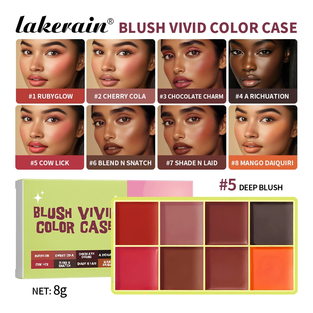 8Colors Cream Highlighter Palett Face Brighten Highlighter Blush&Contouring Shimmer Concealer Cream Makeup Tool Cosmetics Peaceful Pleasures Health and Wellness blush palette C