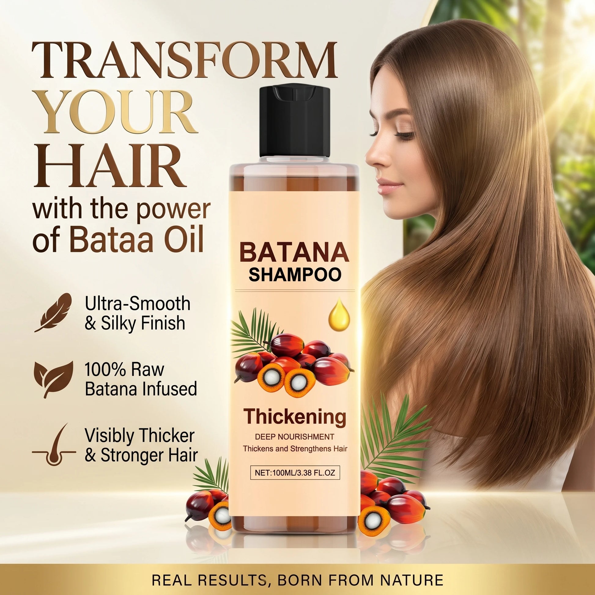 Batana Shampoo Hair Thickening & Strengthening Weak Roots Oil Control Reduce Breakage Voluminous Nourishing Hair Care Peaceful Pleasures Health and Wellness