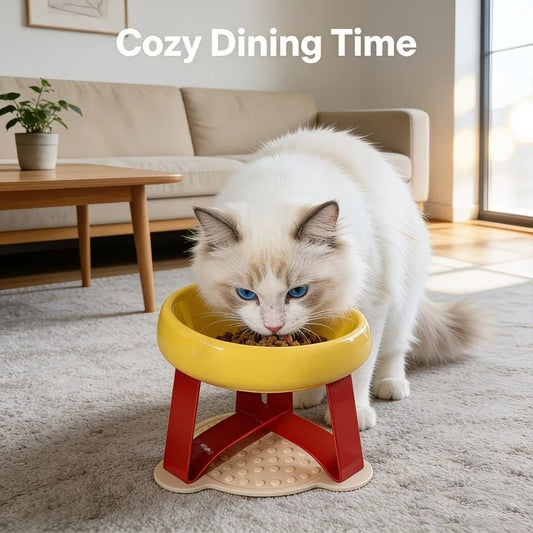 Elevated Cat Bowl – Anti-Spill Raised Pet Food Bowl Elevated Pet Bowl Oasis Select