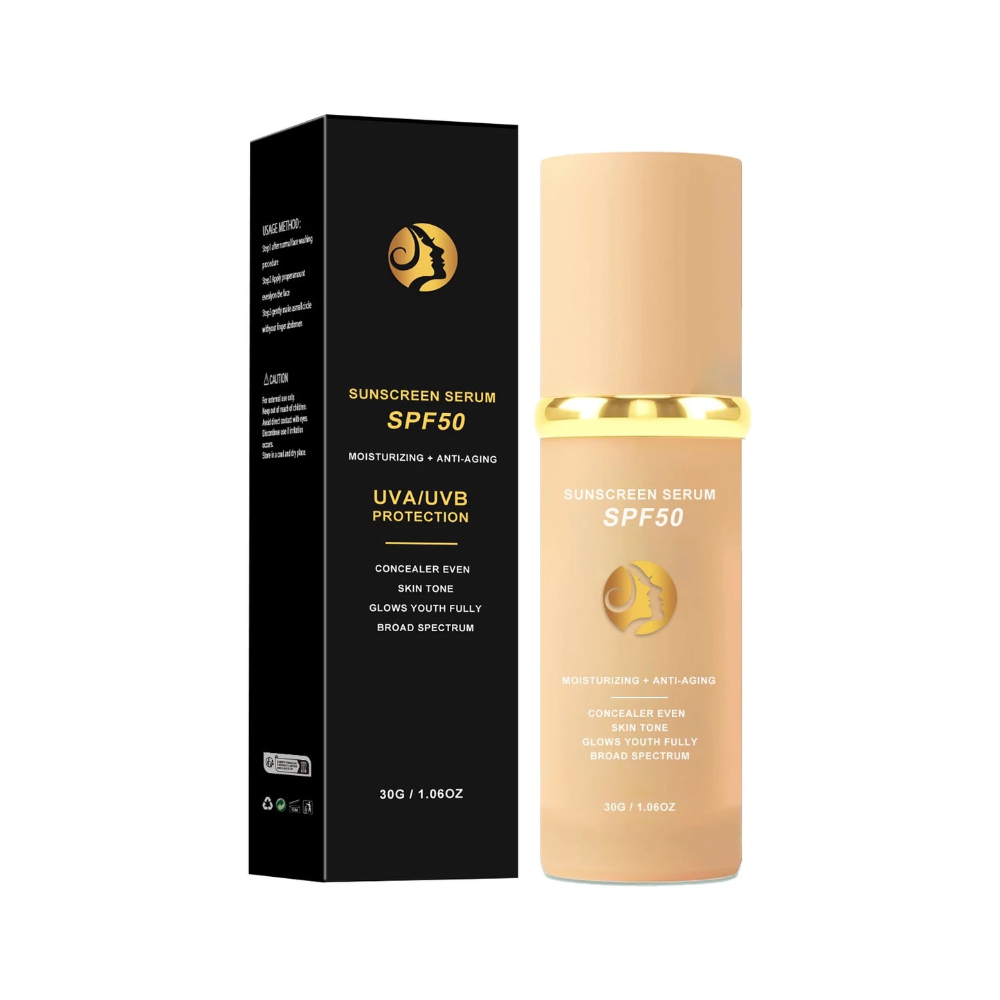Sunscreen liquid foundation 30g, waterproof, sweat proof, goodbye to dry pickup powder, concealer, even skin color Peaceful Pleasures Health and Wellness 30g 30g