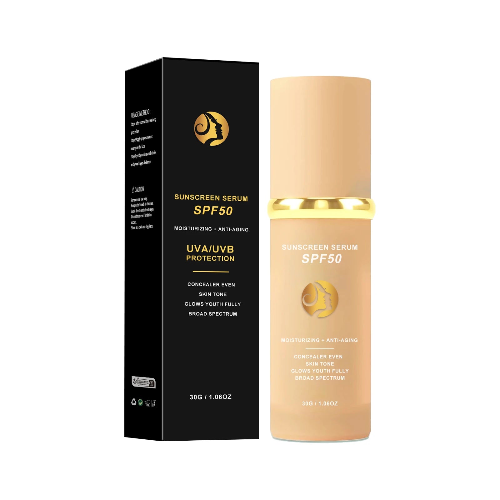 Sunscreen liquid foundation 30g, waterproof, sweat proof, goodbye to dry pickup powder, concealer, even skin color Peaceful Pleasures Health and Wellness 30g 30g