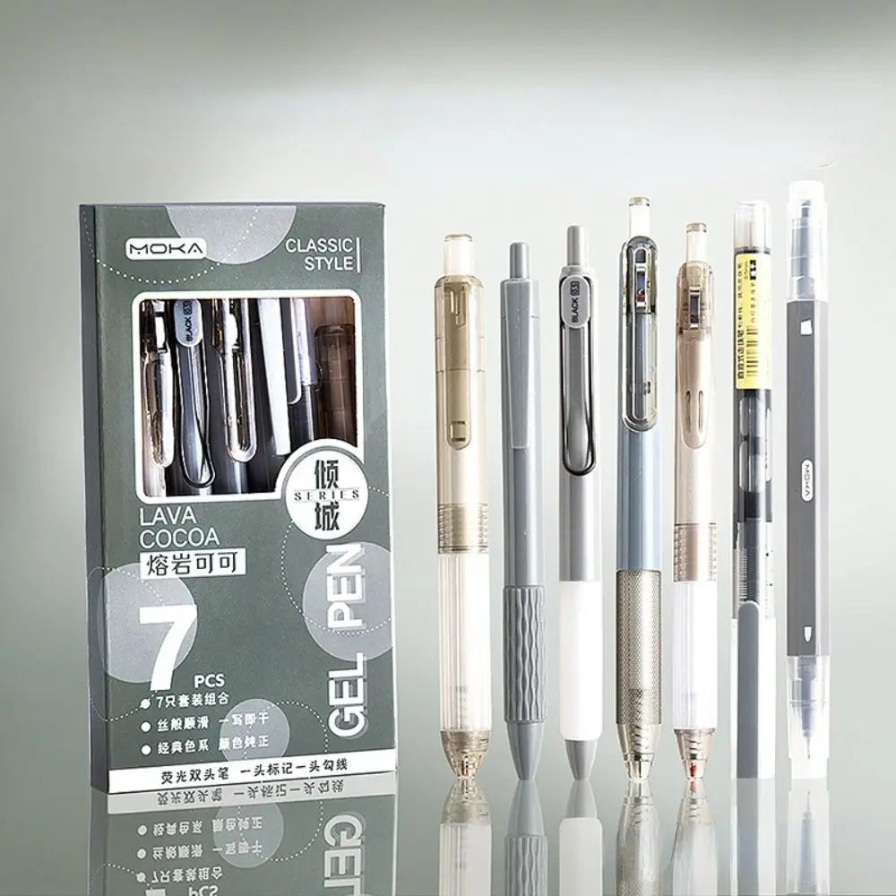 Korean ST Nib Press Gel Pen 0.5mm Black Ink Signature Pen Writing Smoothly Quick-Drying Ballpoint Pen Office Peaceful Pleasures Health and Wellness B