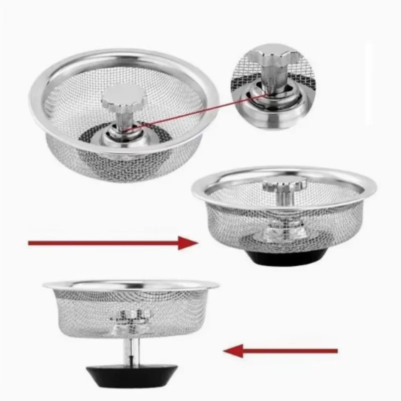 1PCS Kitchen Sink Filter Mesh Sewer Strainers Stainless Steel Bathroom Floor Drains Catcher Waste Drain Hole Filter Screen Peaceful Pleasures Health and Wellness