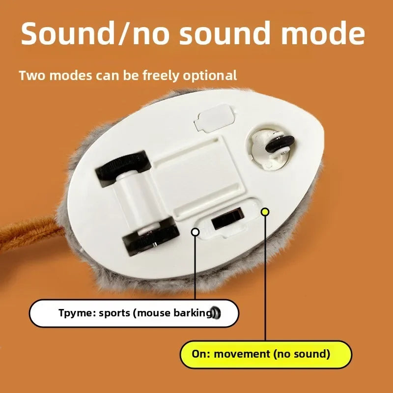 Realistic Interactive Cat Mouse Toy | Auto Tail & Rechargeable