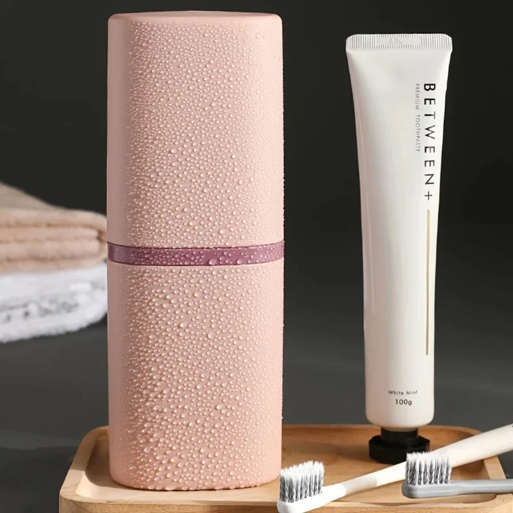 Portable Travel Toothbrush Holder Case & Mouthwash Cup