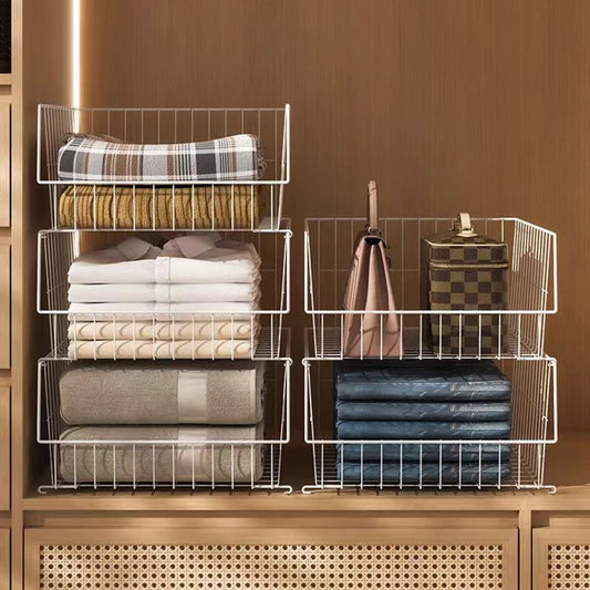 Closet Organizer Wire Storage Basket Bins – Clothes Shelves Cabinet for Sweaters, Shoes, Handbags & Accessories Peaceful Pleasures Health and Wellness