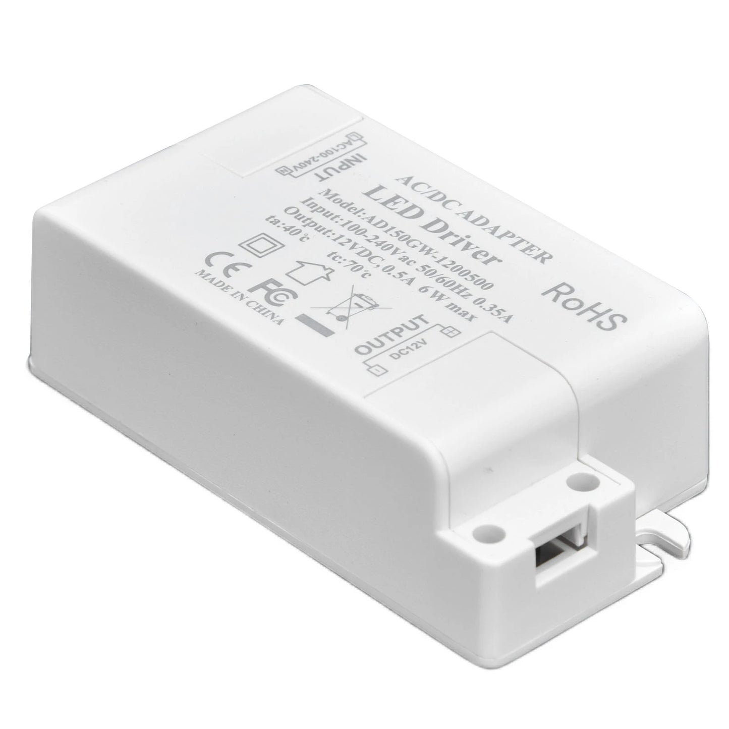 LED LED Power Driver Waterproof Input AC100‑240V 0.35A Portable Output DC12V 0.5A 6W for Home for Bathroom Peaceful Pleasures Health and Wellness