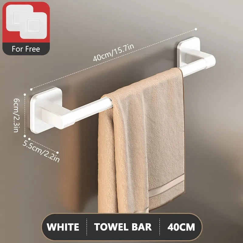 No-Drill Suction Cup Towel Bar | Wall Mount Aluminum Rack