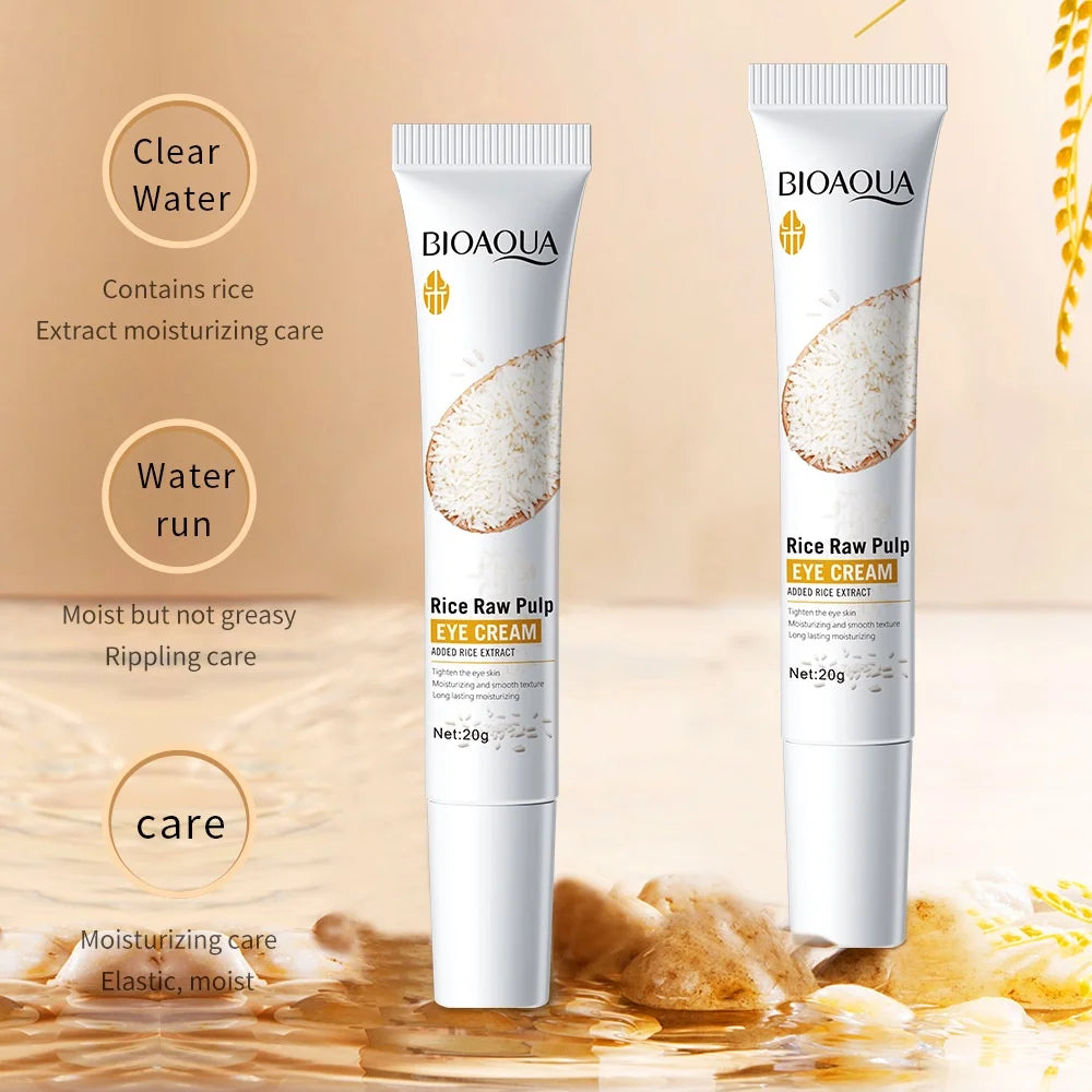 BIOAOUA Rice Whitening Eye Cream Moisturizing Reduce Dark Circles Lift Firm Brightening 20g Peaceful Pleasures Health and Wellness