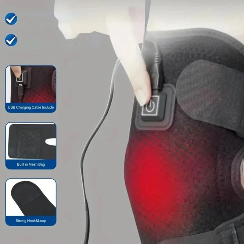 Electric knee heating pad - A USB-powered warming knee strap, suitable for joints, with adjustable heating band, ideal for daily Peaceful Pleasures Health and Wellness