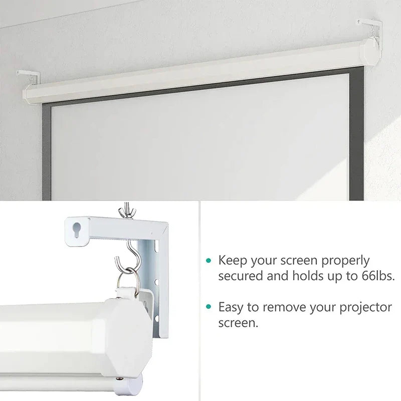 Adjustable Projector Screen Wall Mount L-Bracket Hook Kit
