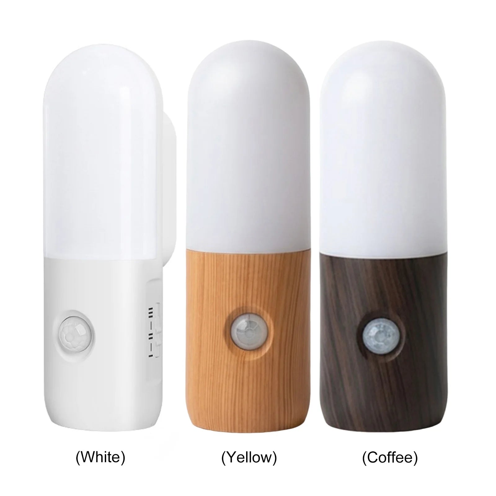 Rechargeable Motion Sensor Night Light Versatile Placement LED Stick-On Night Light Minimalist Wood Design for Home Decor Accent Peaceful Pleasures Health and Wellness
