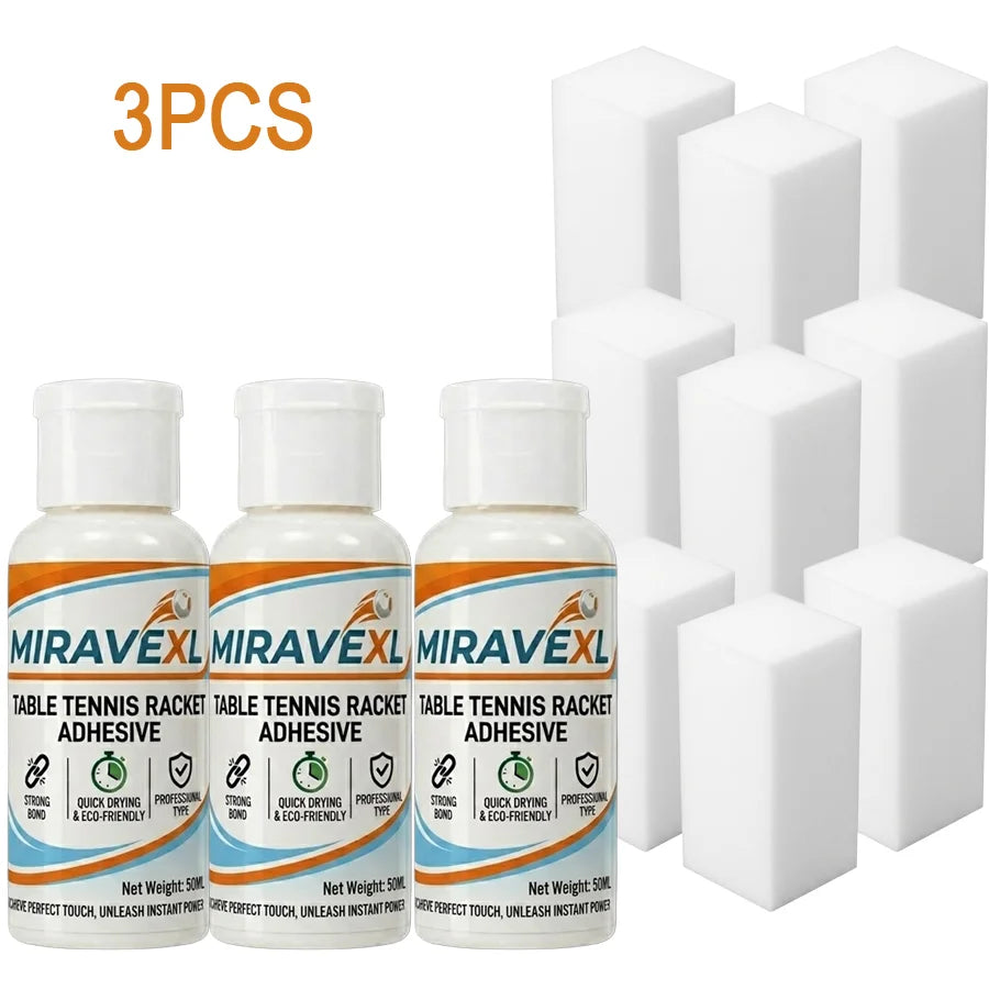 MIRAVEXL 50ml Table Tennis Rubber Adhesive + Sponge Applicator