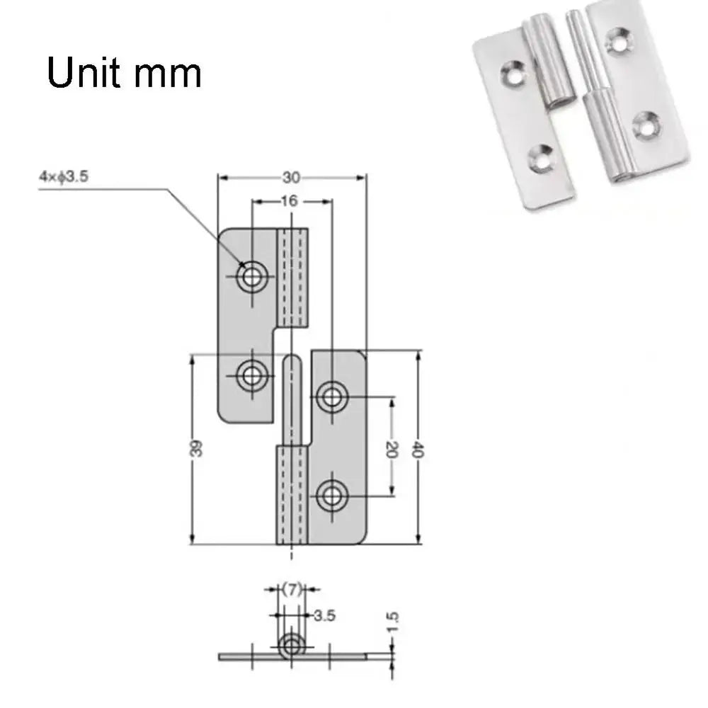 304 Stainless Steel Slip Joint Removable Hinge | Door & Cabinet