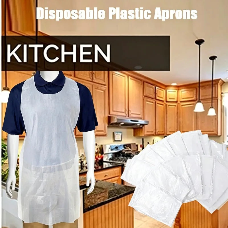 Clear Disposable Plastic Aprons – Thick Waterproof PE Aprons