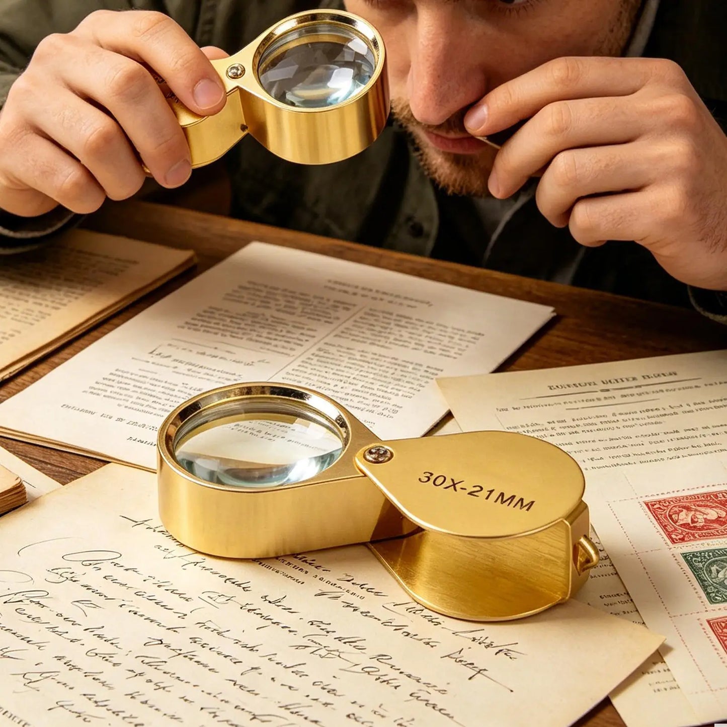 30X Pocket Loupe Magnifier – Foldable Jewelry & Reading Glass