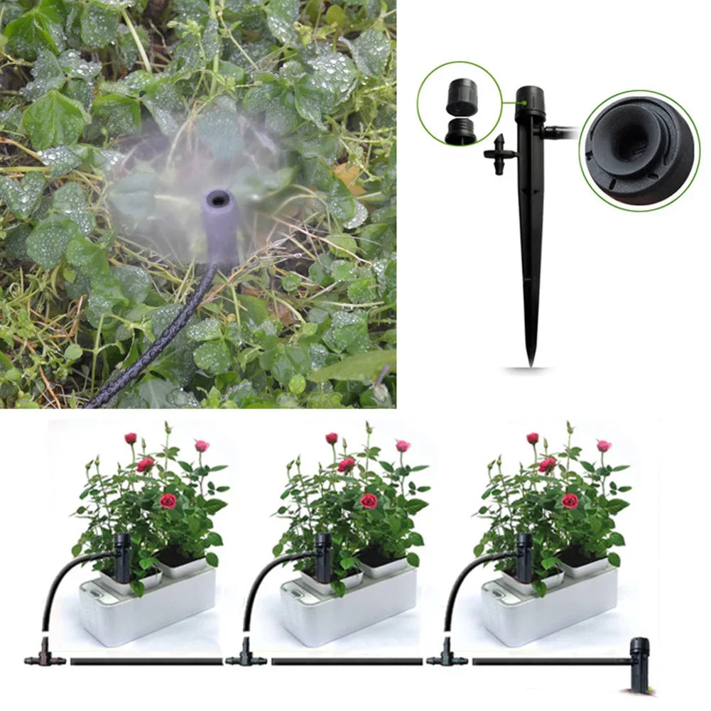 50x Adjustable 360° Drip Irrigation Emitters for Garden Peaceful Pleasures Health and Wellness