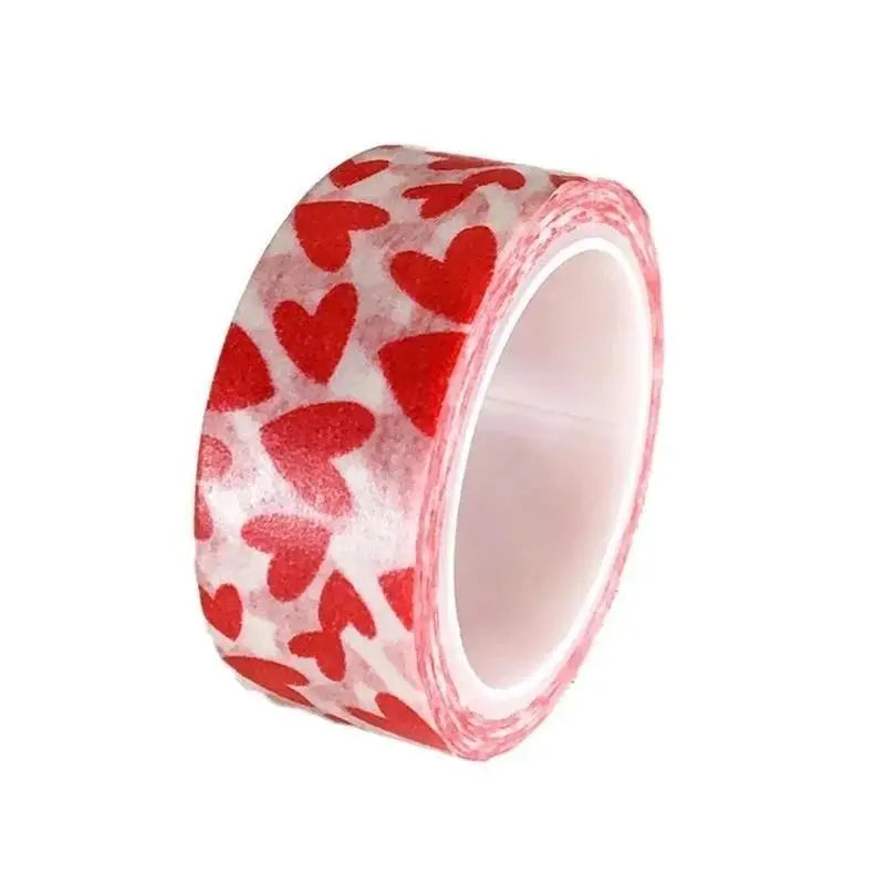 1 Roll DIY Decorative Paper Craft Tape Red Love Heart Pattern