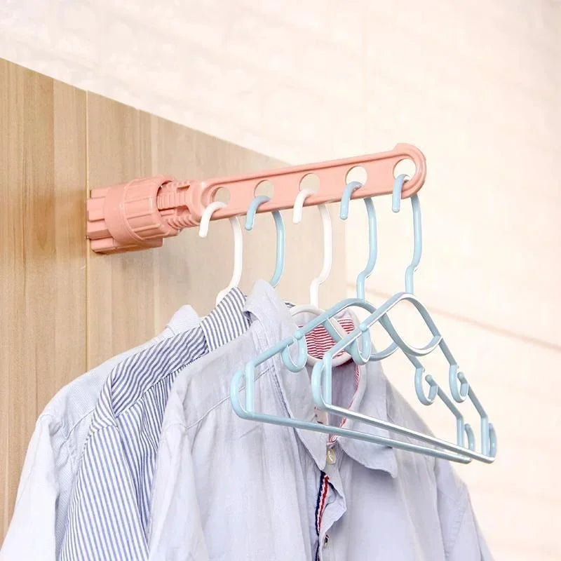 Folding Wall Mount Clothes Hanger – 5-Hook Punch-Free Drying Rack