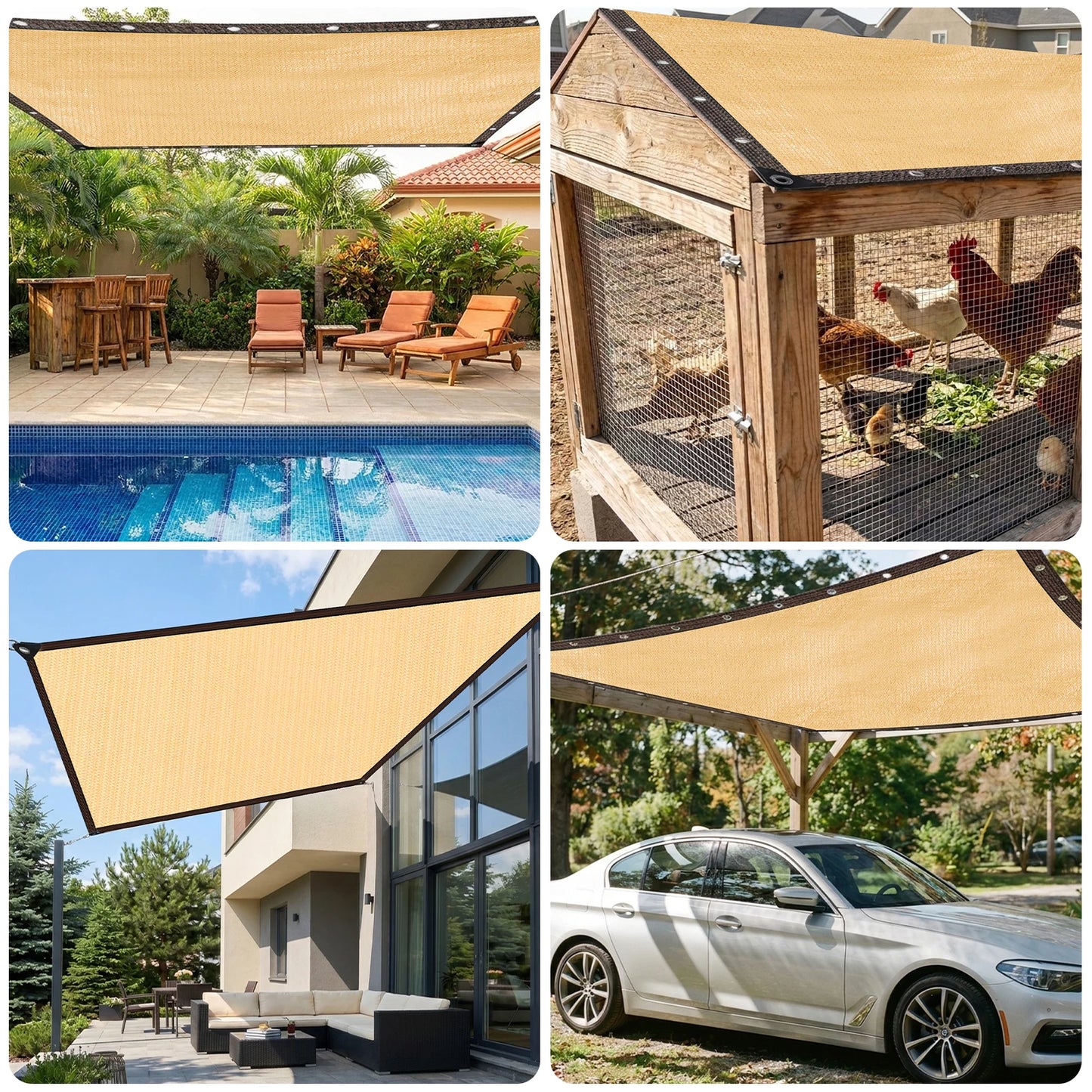 UV Sun Shade Net with Grommets | Garden & Outdoor Mesh Tarp