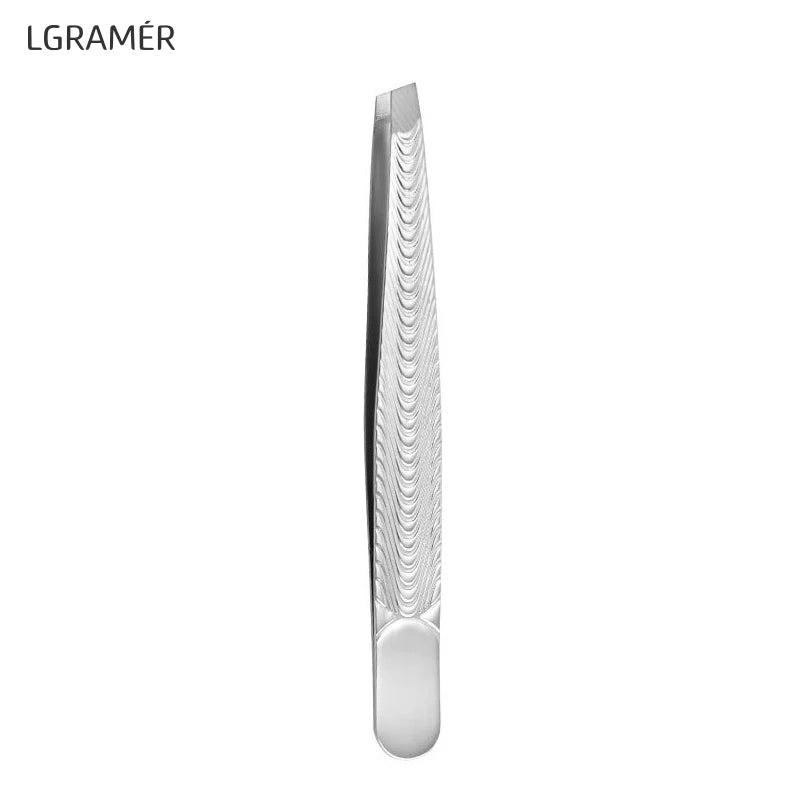 Stainless Fish Slant Black Coated Eyebrow Tweezers - Professional Hair Removal for Women, Ingrown Hair, Splinter, Daily Beauty Peaceful Pleasures Health and Wellness Silver-1pcs