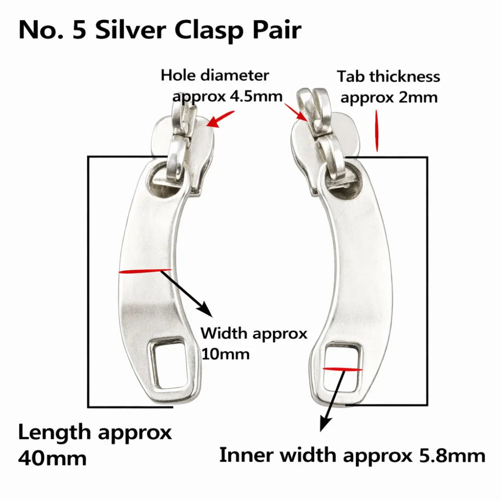 Large Zipper Slider #5 #8 #10 Metal Replacement Pull with Holes