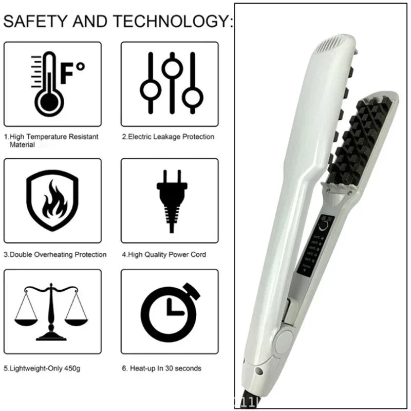 Professional Volumizing Ceramic Hair Iron For Thicker Hair Or Larger Lasting Hair Volume Fluffy Hair Straightener Crimping Tool Peaceful Pleasures Health and Wellness