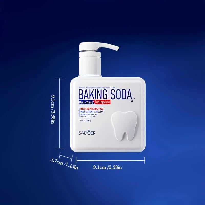 Cleansing Baking Soda Probiotic Pump Toothpaste, Deep Cleaning Teeth, Whitening And Brightening Toothpaste 300g Peaceful Pleasures Health and Wellness