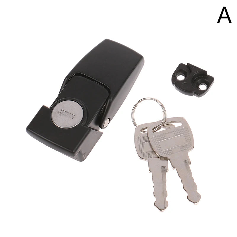 High Quality Cabinet Black Coated Metal Hasp Latch DK604 Security Toggle Lock With Two Keys Peaceful Pleasures Health and Wellness A