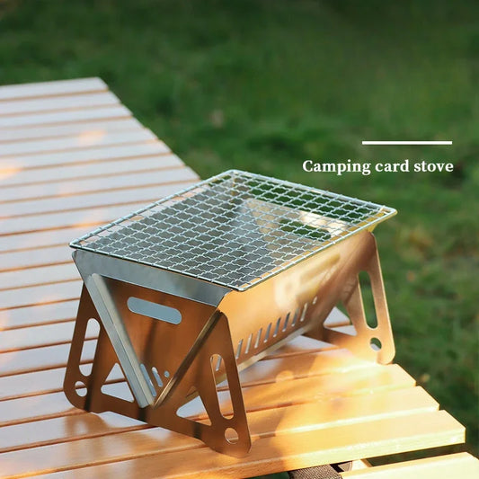 Portable Folding Charcoal BBQ Grill | Outdoor Stainless Steel Grill Portable Charcoal Grill Peaceful Pleasures Health and Wellness