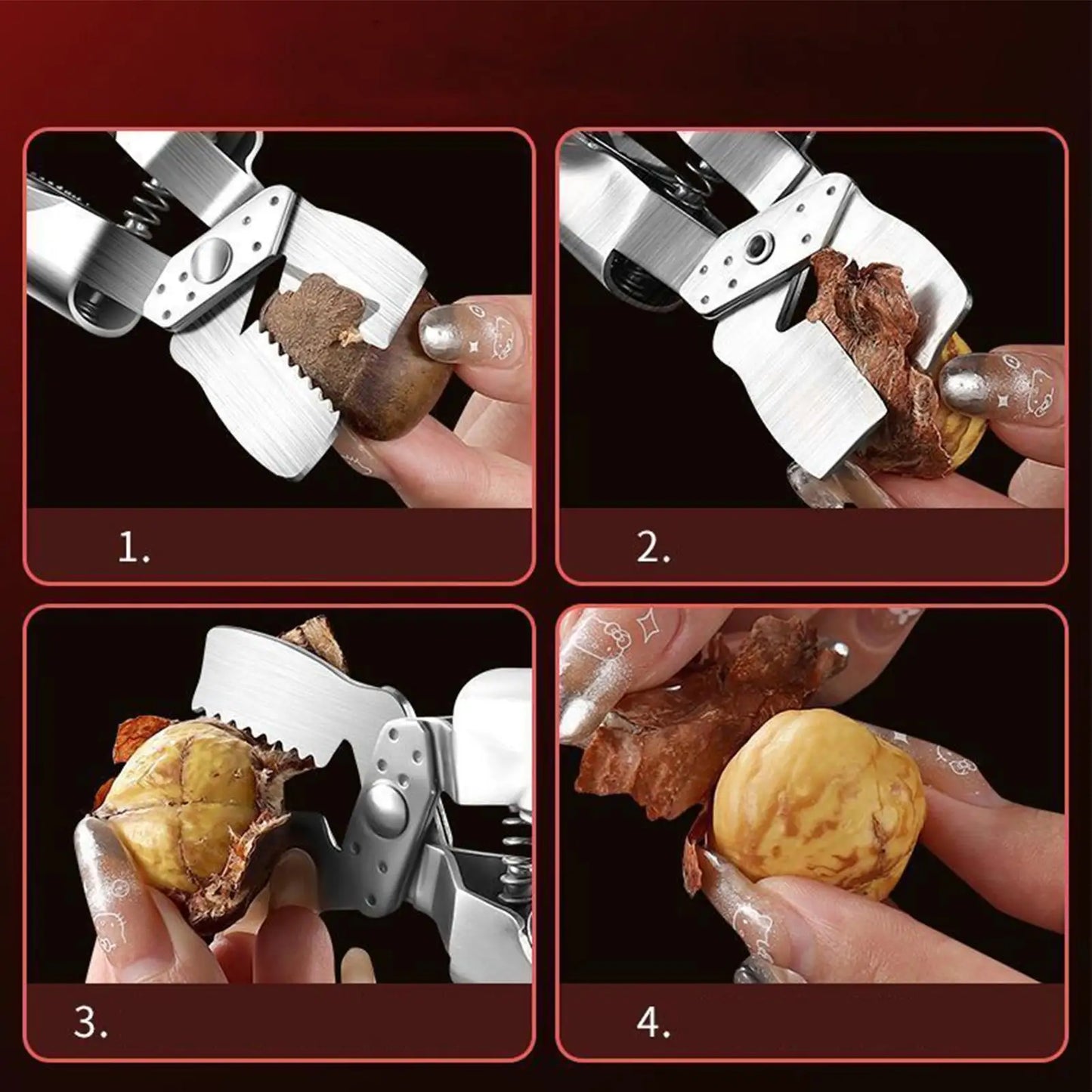 Stainless Steel Nut Cracker & Chestnut Opener Sheller Tool
