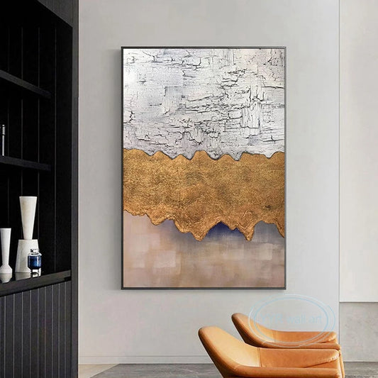 Light Luxury Oil Painting Wall Decor Mural Nordic Modern Abstract Handmade Art Canvas Poster Living Room Porch Hotel Restaurant Peaceful Pleasures Health and Wellness
