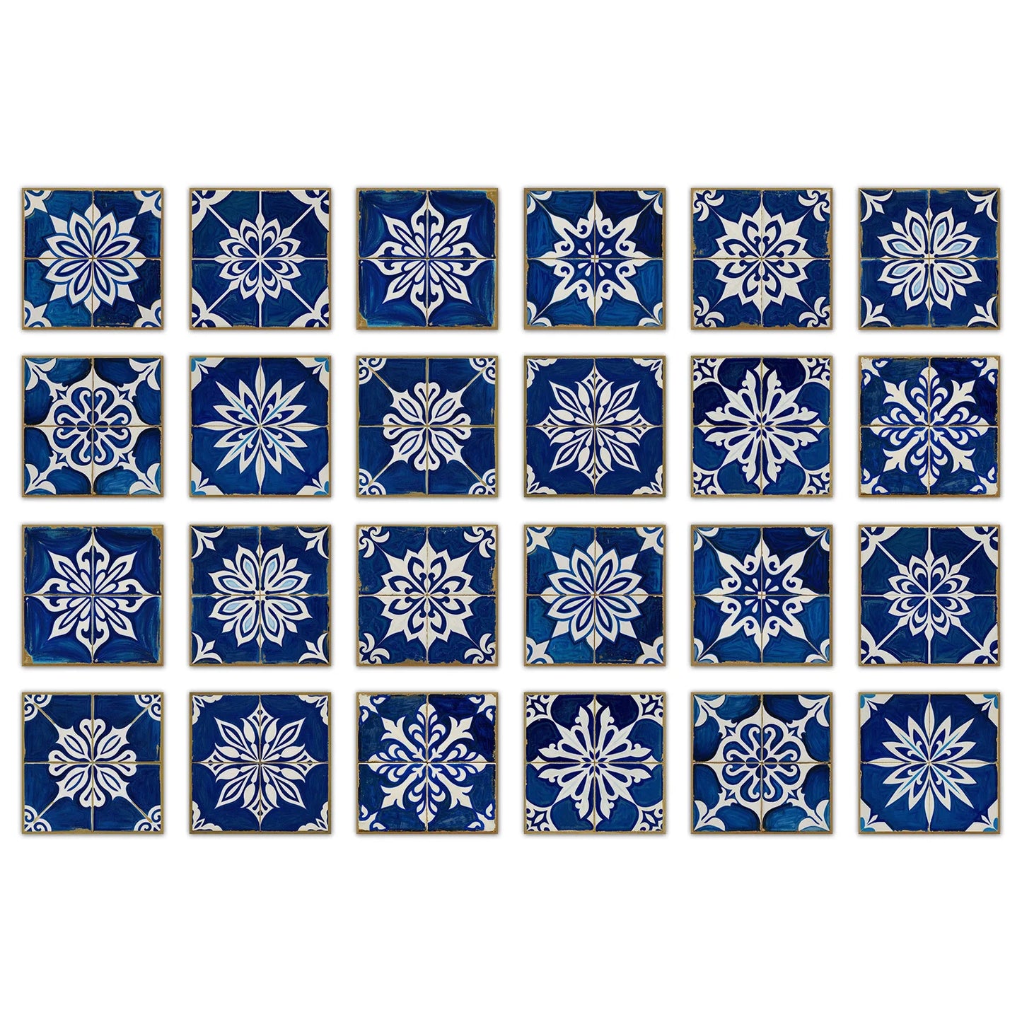 24 pieces European style flower tiles wall stickers Self-adhesive kitchen bathroom decorative ceramic tiles stickers glossy crys Peaceful Pleasures Health and Wellness NHZ43 20X20cm 24PCS