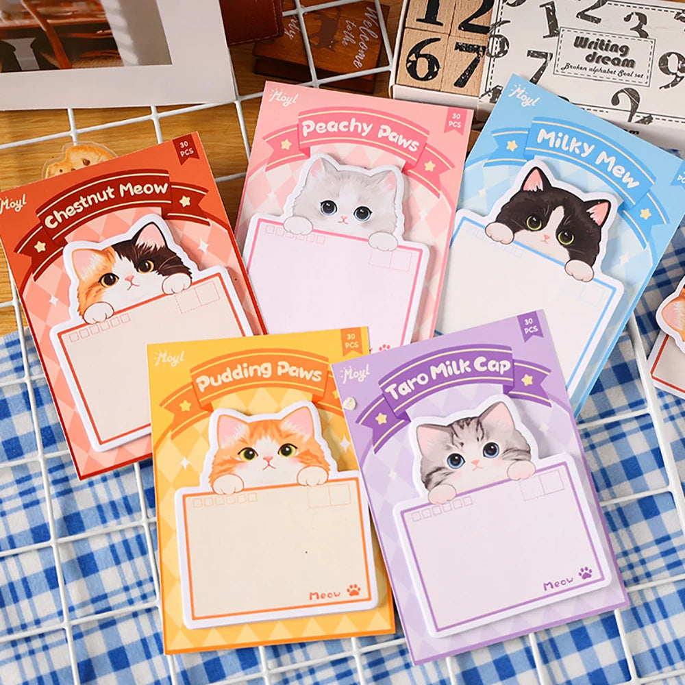 Cute Little Cat Sticky Note Self-adhesive Message Memo Pad DIY