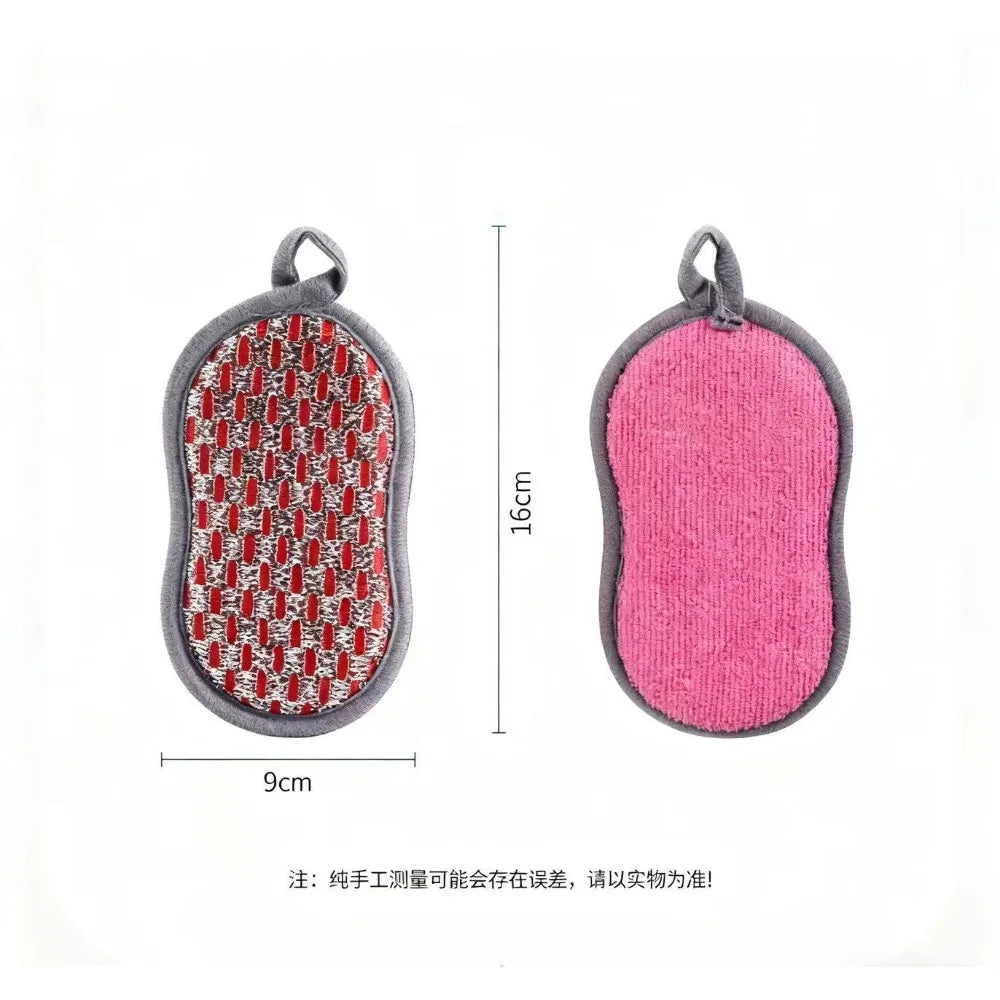 Double Side Dishwashing Sponge Dish Washing Brush Pan Pot Dish Clean Cloth Reusable Kitchen Scouring Pad Home Cleaning Tool Peaceful Pleasures Health and Wellness