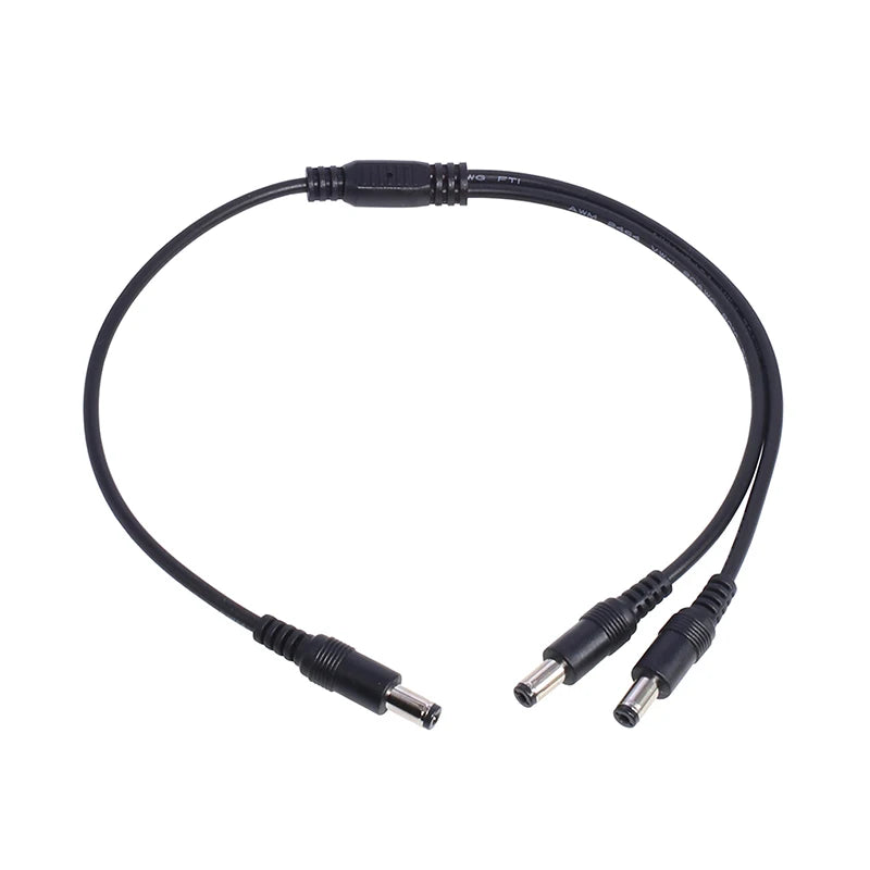 New 1 Male To 2 Male Connector 5.5mm*2.1mm Male To Male Plug DC Power Splitter Cable CCTV LED Strip Light Power Supply Adapter Peaceful Pleasures Health and Wellness
