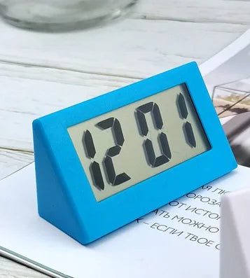 Mini LED Digital Desktop Clock Simple Small Portable Mute Big Digits Electronic Clock For Bedroom Elderly Student Exam Peaceful Pleasures Health and Wellness Blue
